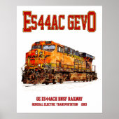 ヴィンテージ GE ES44AC GEVO ディーゼル機関車 ポスター (正面)