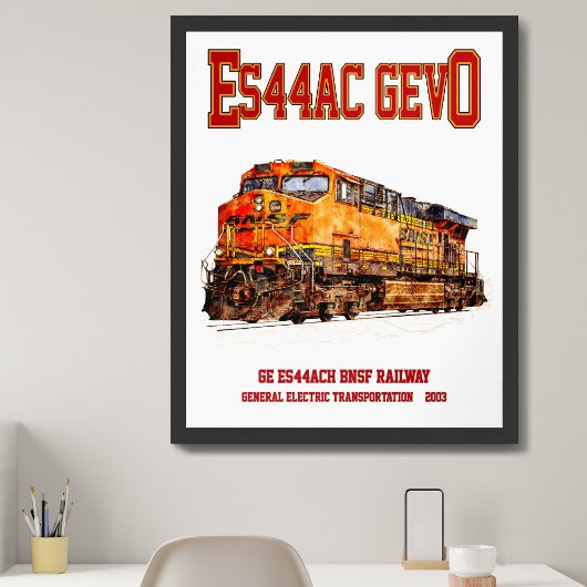 ヴィンテージ GE ES44AC GEVO ディーゼル機関車 ポスター