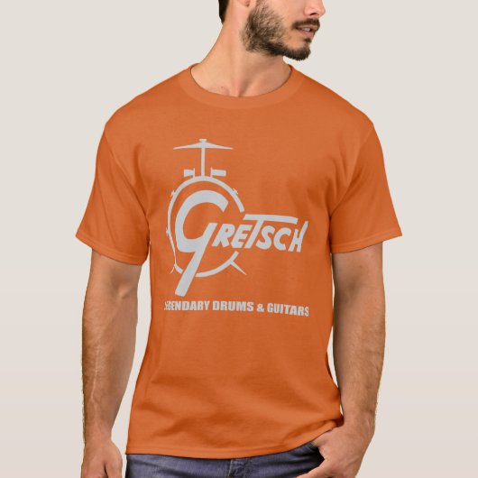 ヴィンテージ Gretsch 伝説のドラムとギター Tシャツ (正面)