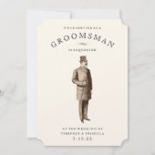 ヴィンテージ | Groomsmanリクエストカード 招待状 (正面)