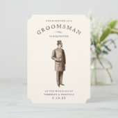 ヴィンテージ | Groomsmanリクエストカード 招待状 (スタンド正面)