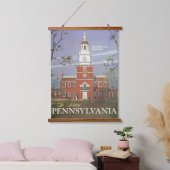 ヴィンテージ, Historic Pennsylvania USA TravelPosterを参照 吊り下げ型タペストリー (寝室)