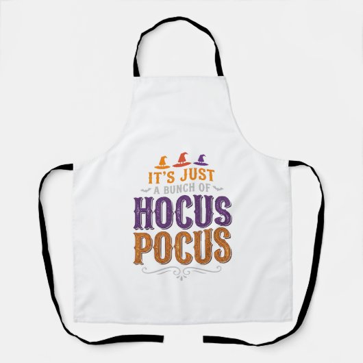 ヴィンテージ Hocus Pocus ハロウィン タイポグラフィ デザイン_1 エプロン (正面)