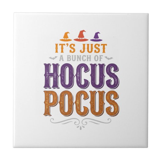 ヴィンテージ Hocus Pocus ハロウィン タイポグラフィ デザイン_1 タイル (正面)