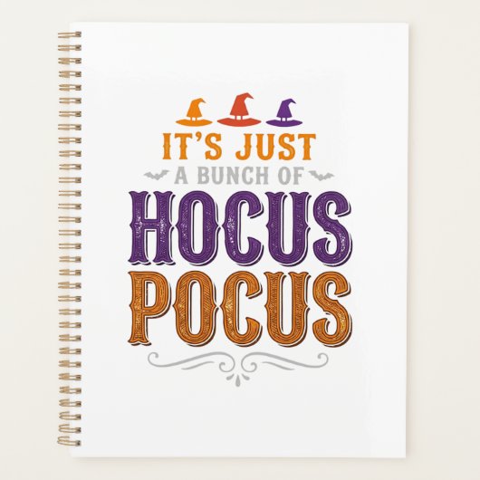 ヴィンテージ Hocus Pocus ハロウィン タイポグラフィ デザイン_1 プランナー手帳 (正面)