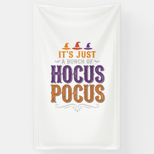 ヴィンテージ Hocus Pocus ハロウィン タイポグラフィ デザイン_1 横断幕 (縦)