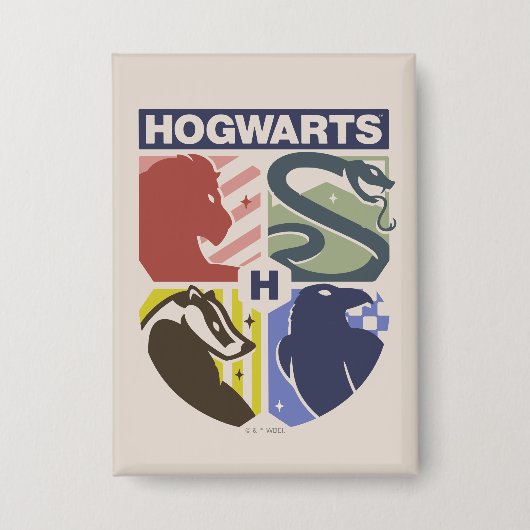 ヴィンテージ HOGWARTS™スタンプクレスト 缶バッジ (正面)