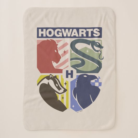 ヴィンテージ HOGWARTS™スタンプクレス シェルパブランケット (正面)