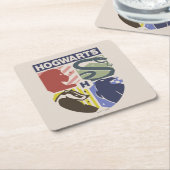 ヴィンテージ HOGWARTS™スタンプクレス スクエアペーパーコースター (アングル)