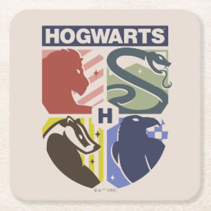 ヴィンテージ HOGWARTS™スタンプクレス スクエアペーパーコースター