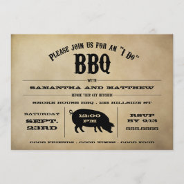 ヴィンテージ "I Do" BBQ リハーサルディナー招待状 招待状