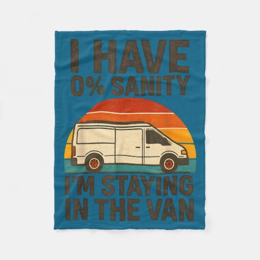 ヴィンテージ I'm Staying In Tha Van 笑えるPhasmophobia  フリースブランケット (正面)