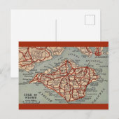 ヴィンテージ Isle of Wight 地図ポストカード ポストカード (正面/裏面)