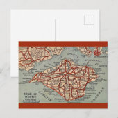 ヴィンテージ Isle of Wight 地図 ポストカード (正面/裏面)