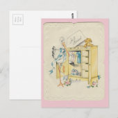 ヴィンテージ「Just Arrived」ベビーとStork ポストカード (正面/裏面)