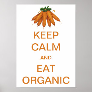 ヴィンテージ Keep Calm & オーガニックにんじんを食べよう ポスター
