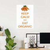 ヴィンテージ Keep Calm & オーガニックにんじんを食べよう ポスター (ホームオフィス)