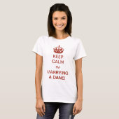ヴィンテージ Keep Calm 私はデンマーク人と結婚するの！ Tシャツ (正面フル)