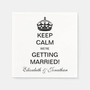 ヴィンテージ Keep Calm 結婚します！ スタンダードカクテルナプキン