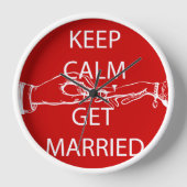 ヴィンテージ KEEP CALM  結婚します 壁時計 (正面)
