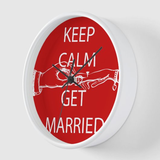 ヴィンテージ KEEP CALM  結婚します 壁時計 (傾斜)