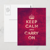 ヴィンテージ Keep Calm and Carry On ポストカード (正面/裏面)