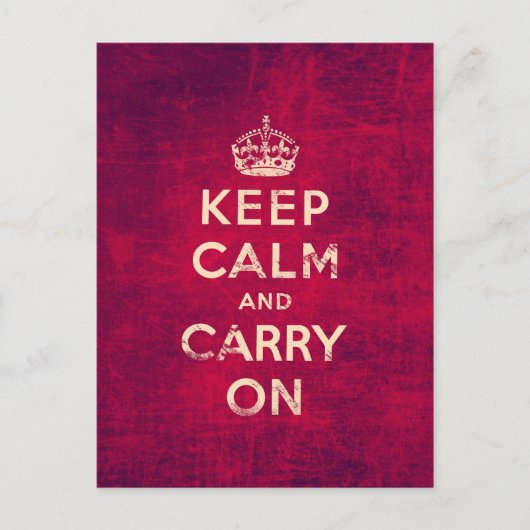 ヴィンテージ Keep Calm and Carry On ポストカード (正面)