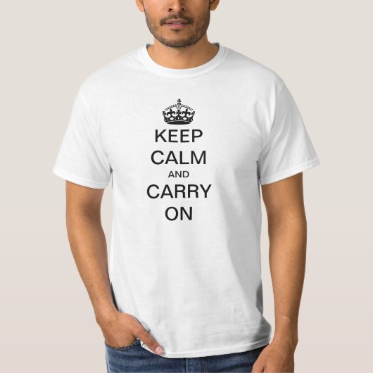 ヴィンテージ Keep Calm and Carry On 第二次世界大戦プロパガンダ Tシャツ (正面)