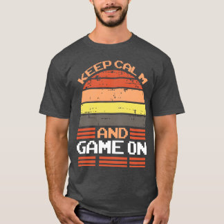 ヴィンテージ Keep Calm And Game On レトロ フレンド レトロ Tシャツ