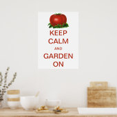 ヴィンテージ Keep Calm and Garden On トマト ポスター (キッチン)