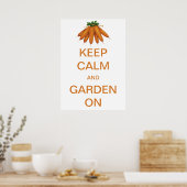 ヴィンテージ Keep Calm and Garden On ニンジン ポスター (キッチン)