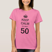 ヴィンテージ Keep Calm I'm Only 50 誕生日パーティー Tシャツ (正面)