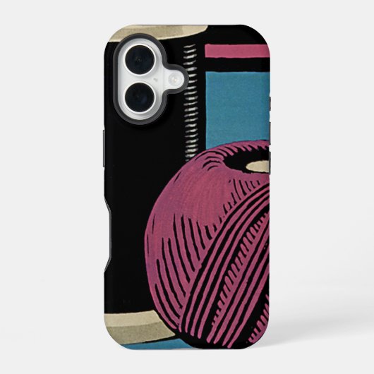 ヴィンテージ Kronengard 毛糸広告 iPhone 16ケース (裏面)