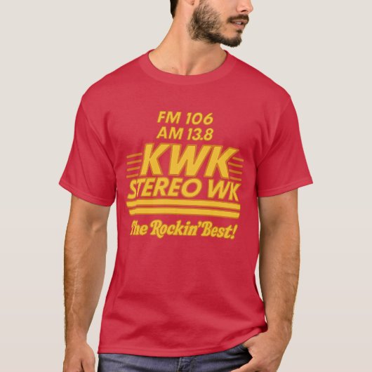 ヴィンテージ KWK ステレオ、ミズーリ州セントルイス Tシャツ (正面)