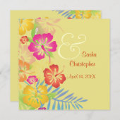 ヴィンテージ/Leis/ルアウ（ハワイ式宴会）/ハイビスカスウェディング招待状 招待状 (正面/裏面)