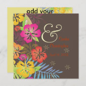 ヴィンテージ/Leis/ルアウ（ハワイ式宴会）/ハイビスカスウェディング招待状 招待状 (正面/裏面)