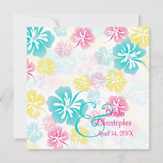 ヴィンテージ/Leis/ルアウ（ハワイ式宴会）/ハイビスカスウェディング招待状 招待状 (正面)