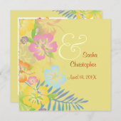 ヴィンテージ/Leis/ルアウ（ハワイ式宴会）/ハイビスカスウェディング招待状 招待状 (正面/裏面)