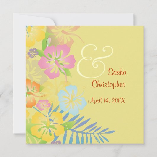 ヴィンテージ/Leis/ルアウ（ハワイ式宴会）/ハイビスカスウェディング招待状 招待状 (正面)