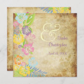 ヴィンテージ/Leis/ルアウ（ハワイ式宴会）/ハイビスカスウェディング招待状 招待状 (正面/裏面)