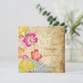 ヴィンテージ/Leis/ルアウ（ハワイ式宴会）/ハイビスカスウェディング招待状 招待状 (スタンド正面)