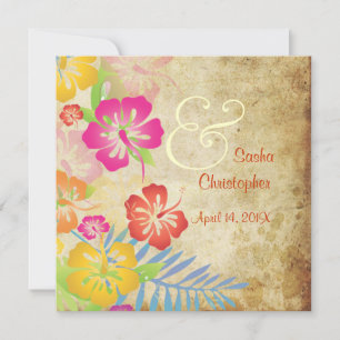 ヴィンテージ/Leis/ルアウ（ハワイ式宴会）/ハイビスカスウェディング招待状 招待状