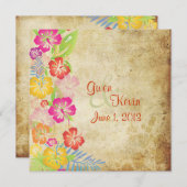 ヴィンテージ/Leis/ルアウ(ハワイ式宴会)/ハイビスカスウェディング招待状 招待状 (正面/裏面)