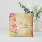 ヴィンテージ/Leis/ルアウ(ハワイ式宴会)/ハイビスカスウェディング招待状 招待状 (スタンド正面)