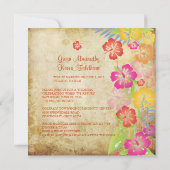 ヴィンテージ/Leis/ルアウ(ハワイ式宴会)/ハイビスカスウェディング招待状 招待状 (裏面)