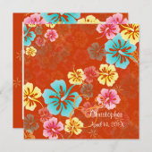 ヴィンテージ/Leis/ルアウ（ハワイ式宴会）/ハイビスカスウェディング招待状 招待状 (正面/裏面)