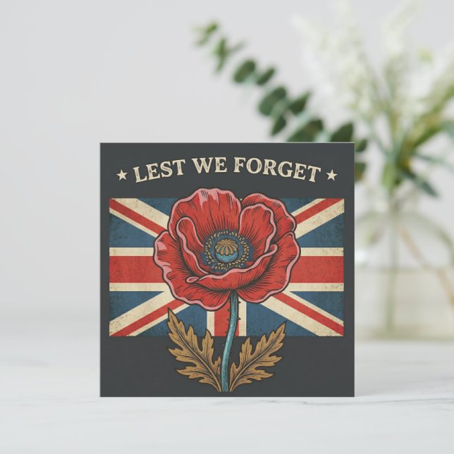 ヴィンテージ "Lest We Forget" レメンブランスデー ポピー (スタンド正面)