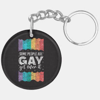 ヴィンテージ LGBT プライド レインボー Some People Are Gay Get キーホルダー