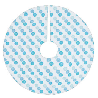 ヴィンテージ-look 1970sブルーフローラ ブラッシュドポリエステルツリースカート