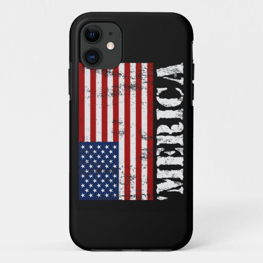 ヴィンテージ「MERICA米国の旗のiPhone 5の場合 Case-Mate iPhoneケース (裏面)
